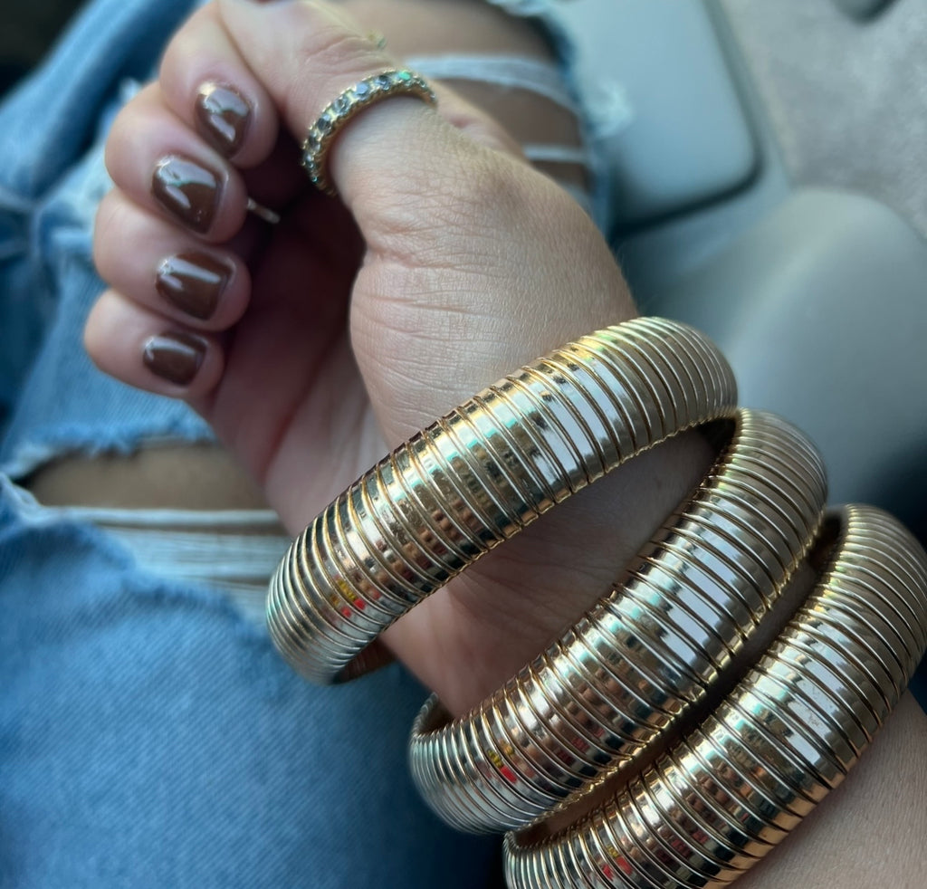 BRACA stretch bracelet stack | GOLD