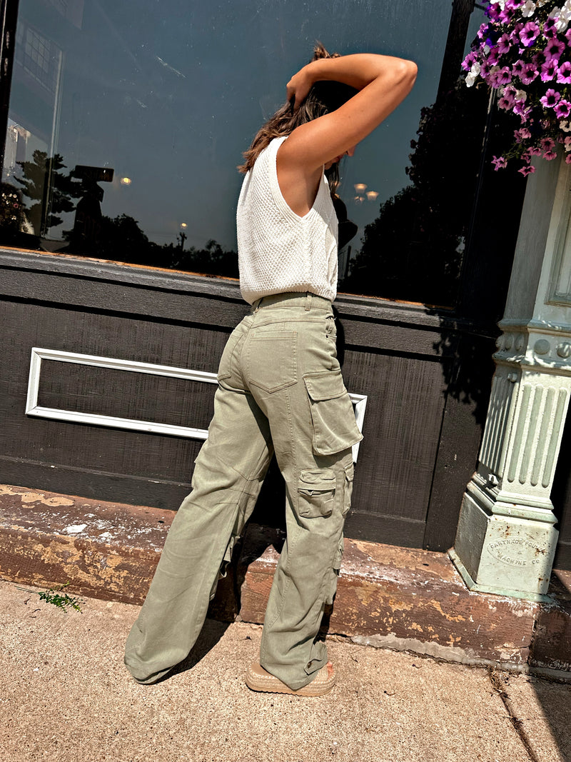 Olive Stretch Cargo Pants – Wylder Boutique + Salon