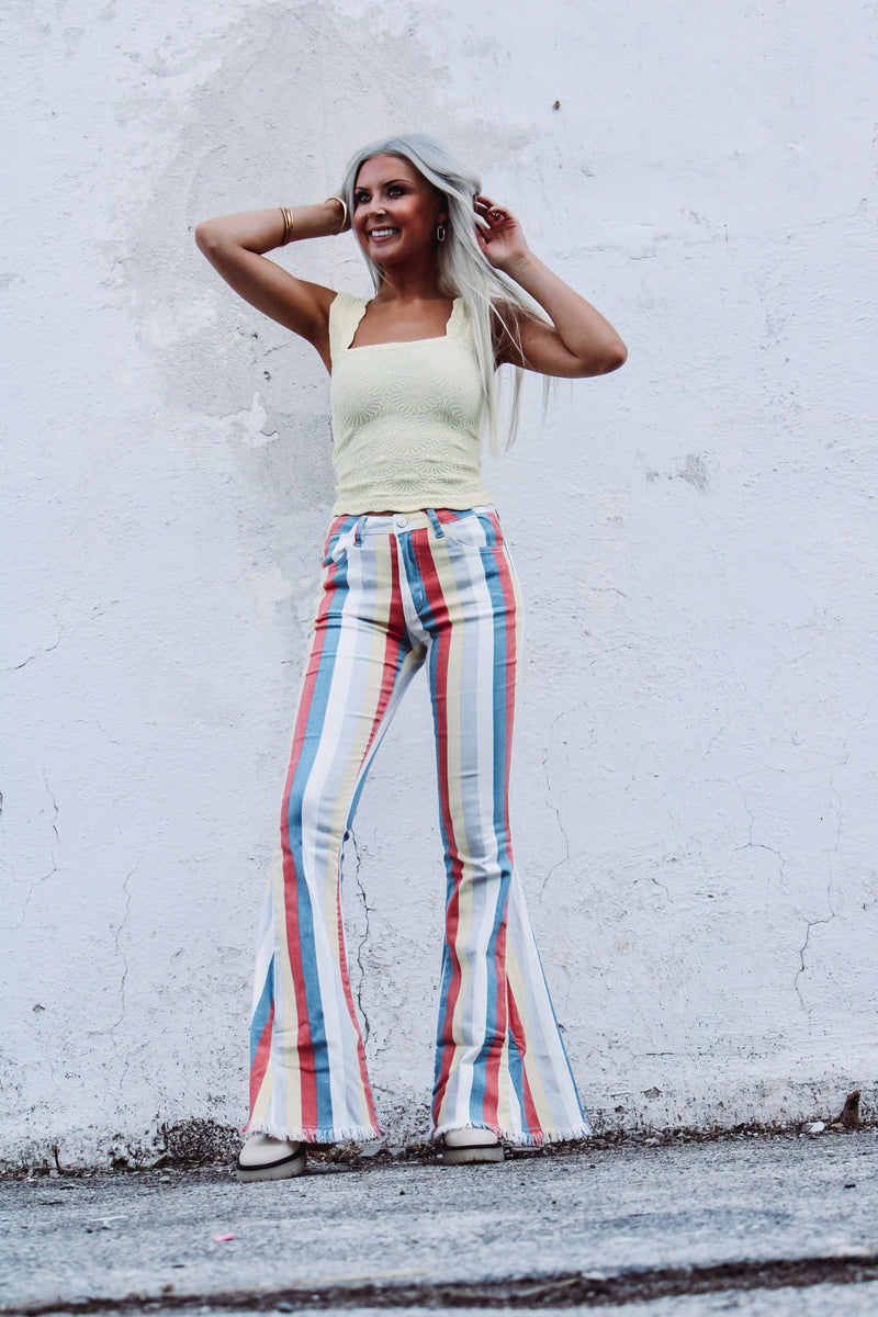 Terracotta Striped Flares